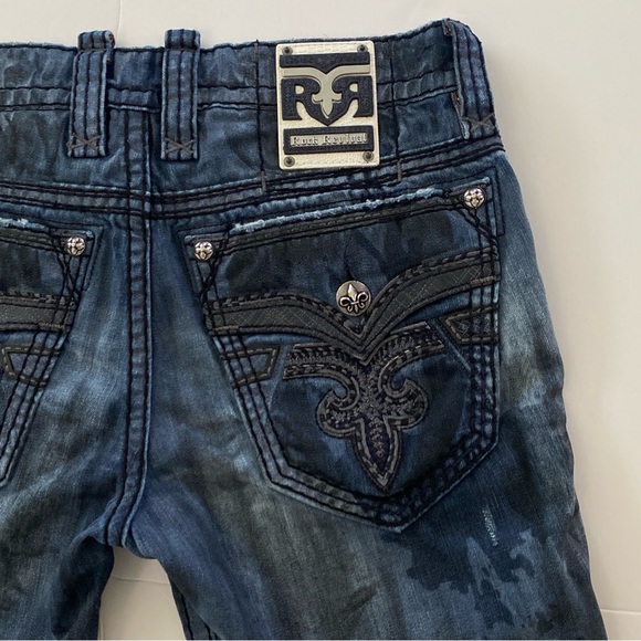 Rock Revival Jeans Mens Shorts Size 32 “Bryson” Distressed Denim - Picture 3 of 7